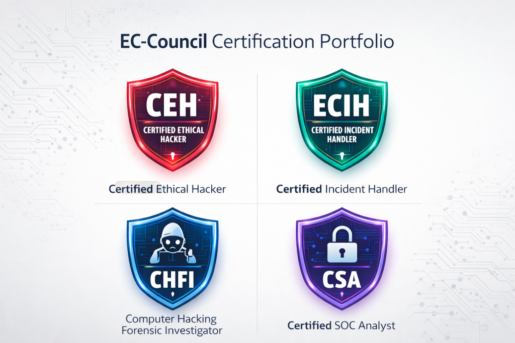  Panoramica delle principali certificazioni EC-Council: CEH, CHFI, ECIH e CSA